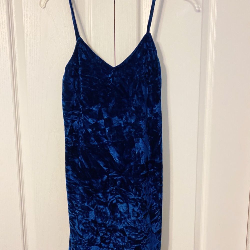 Blue Velvet Mini Dress